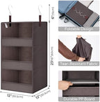 GRANNY SAYS 3-Shelf Hanging Closet Organizer, Foldable Storage, Dark Brown - Image 3
