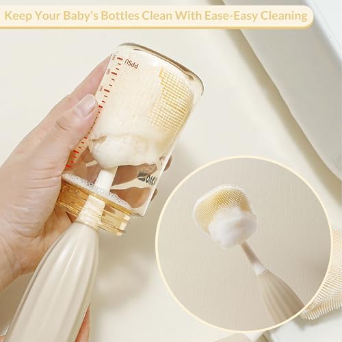 Baby Bottle Brush Kit with Push-Press Bubble and Drying Rack - Image 4