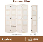 4 Panel Photo Room Divider, Folding Privacy Screen Decorative - Image 5