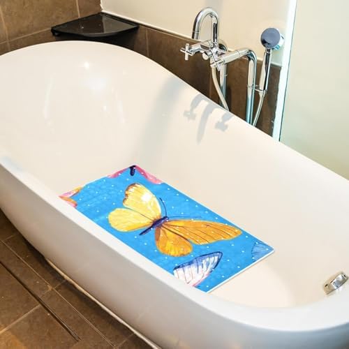 Bathtub Mat Non Slip 26.8x15.1In, Butterflies Bath Mat - Image 4