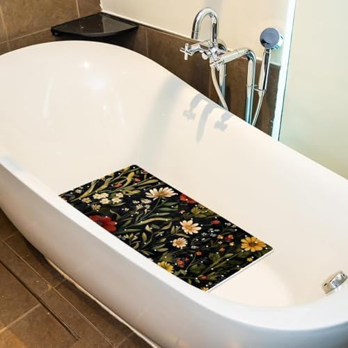 Shower Mat Non Slip, Tropical Flowers Anti Slip Bath Mat - Image 5