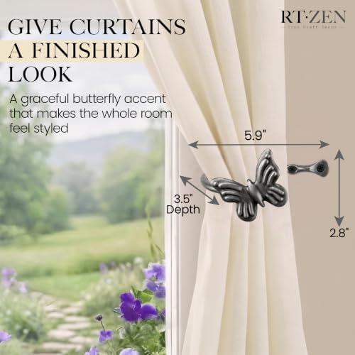 RTZEN Metal Curtain Tiebacks, Drapery Holders - Image 2