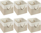 6 Pack 12x12 Inch Cube Storage Bins Square Fabric Cube Baskets, Light Brown by Geiserailie