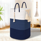 Woven Laundry Basket for Clothes, 65 L Large Rectangle Laundry Hampers by WENMER