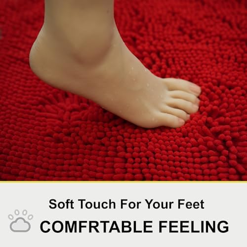 BOANKODU Bathroom Rugs Chenille 3-Piece Extra Soft and Absorbent Shag Bathroom - Image 4