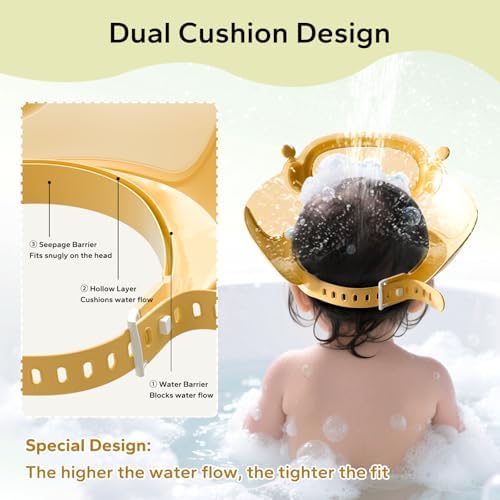 FUNUPUP Baby Shower Cap for Toddlers Kids, Soft TPE Silicone - Image 3