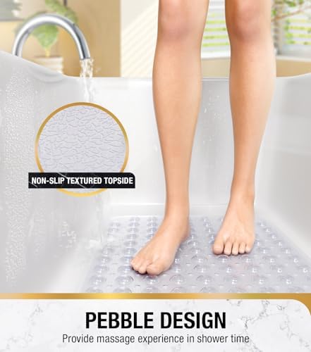 HITSLAM Bath Mat for Tub, Non Slip Bathtub Mat, 40 x 16 Inch Extra Long Bath - Image 3