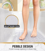 HITSLAM Bath Mat for Tub, Non Slip Bathtub Mat, 40 x 16 Inch Extra Long Bath - Image 3