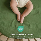 3 Pack Cotton Muslin Baby Bassinet Fitted Sheet - Image 4