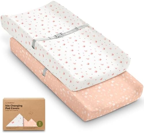 2-Pack Baby Changing Pad Cover for Girl by KeaBabies