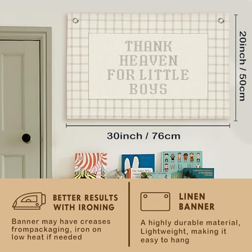 Lacama Thank Heaven for Little Boys Linen Banner - Image 5