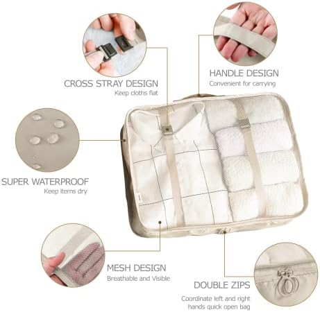 LANSKLBD 6/8 Set Packing Cubes for Suitcases Travel Luggage Packing Organizers - Image 2