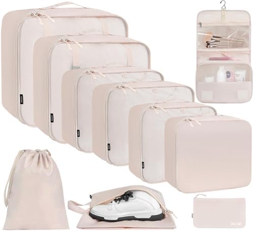BAGAIL 6 Set/8 Set/10 Set Packing Cubes Various Sizes Packing Organizer by BAGAIL