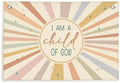 Lacama Christian Nursery Boho Wall Decor Linen Hanging Banner, I Am A Child of by Lacama