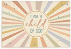 Lacama Christian Nursery Boho Wall Decor Linen Hanging Banner, I Am A Child of by Lacama