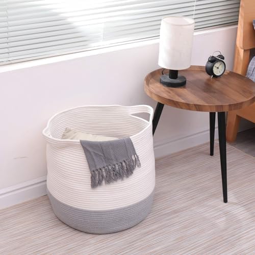 Large Cotton Rope Basket, Woven Storage Basket - Image 6