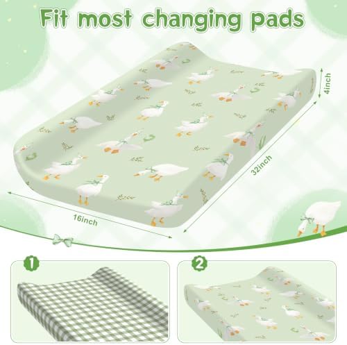 2 Pack Silly Goose Baby Changing Pad Covers - Image 2