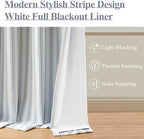 ZJDECOR 63 Inch Blue Stripe Full Blackout Window Curtain Panels - Image 3