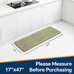 Chenille Bathroom Runner Rug 17"x47" Sage Green, Plush Bath Mat - Image 2