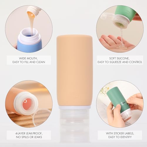 Muslish 21 Pack Travel Bottles for Toiletries, Leak-Proof TSA Compliant - Image 3