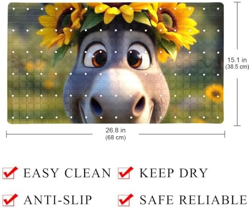 Bath Tub Shower Mat, Washable Bathtub Floor Mats, Suction Cups and Drain Holes - Image 4