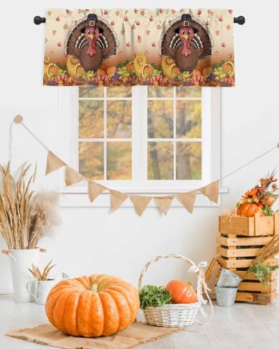 Vandarllin Fall Thanksgiving Kitchen Curtains Valances - Image 4