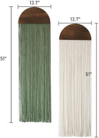2Pcs Macrame Wall Hanging Boho Decor yarn Handmade Round Tassel 13.7"W*51"L - Image 6