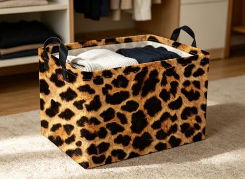 Rectangle Kids Baskets Leopard print Basket Cute Storage Bin Fish Box - Image 5