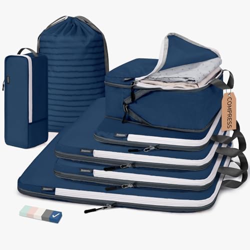 CherryNow 7 Set Compression Travel Packing Cubes by CherryNow