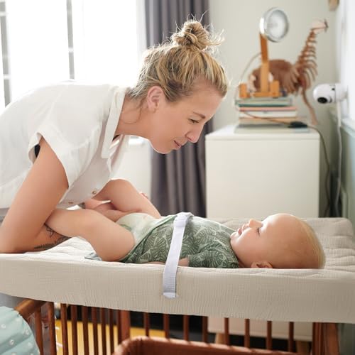 lulumoon Muslin Changing Pad Cover: Quilted Cotton Gentle on Baby's Skin - Image 5