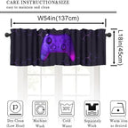 Game Valance Curtains Purple Geometric Honeycomb Abstract Game Consoles Print - Image 2