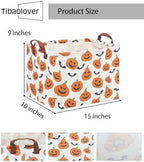 Rectangular Halloween Basket for Kids Pumpkin Basket Toy Storage Bin Organizer - Image 6