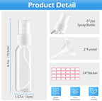 Zoizocp Spray Bottles, 4oz/120ml 6 Pack Clear Mini Travel Bottle Set - Image 3
