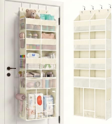 Yecaye Over the Door Organizer 5-Shelf, Behind the Door Storage 80lbs Capacity by Yecaye