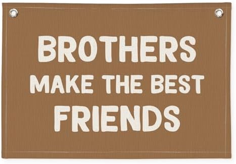 Brothers Make The Best Friends Banner, Boys Room Decor, Toddler Boy Linen by Wheatwin