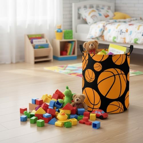 Baby Laundry Basket Baby Nursery Hamper Kids Laundry Basket Toy Storage Bin - Image 4