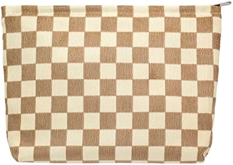 PAZIMIIK Makeup Bag Large Zipper Corduroy Make Up Pouch by PAZIMIIK