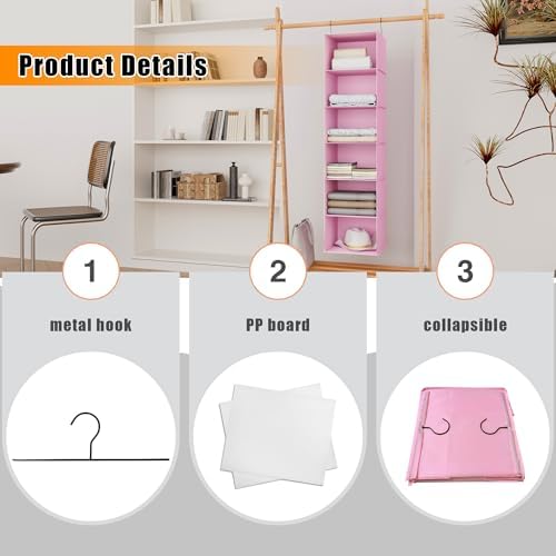 Hanging Closet Organizer 6-Shelf, Oxford Fabric Wardrobe Storage - Image 6