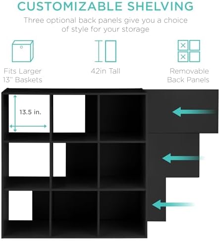 Best Choice Products 9-Cube Storage Organizer, 13.5in Shelf Opening, Display - Image 3