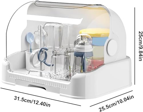 Baby Drying Rack with Lid, Dustproof Baby Storage Box with Removable Drain Tray - Image 5