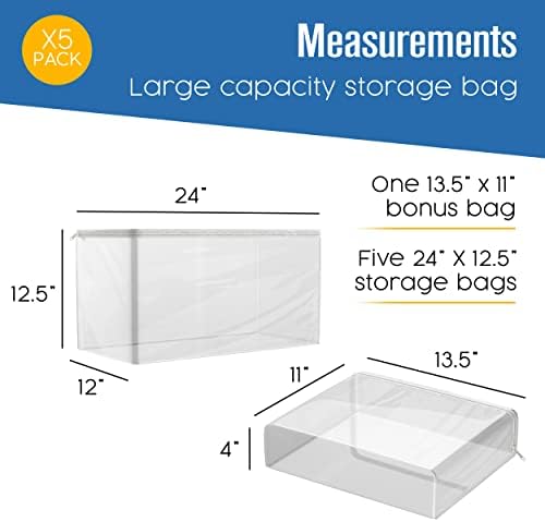 Clothes Storage Bag, Sweater Bags Moth Proof, 5 Pk - Image 2