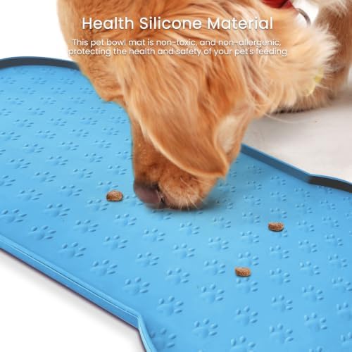 PWTAA Dog Food Mat Anti-Slip Silicone Dog Bowl Mat Thicker Pet Placemat - Image 5