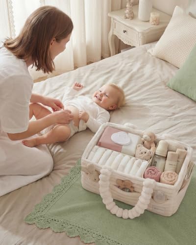 Blissful Diary Flannel Diaper Caddy Organizer & Gift Packaging, Cream Beige - Image 7