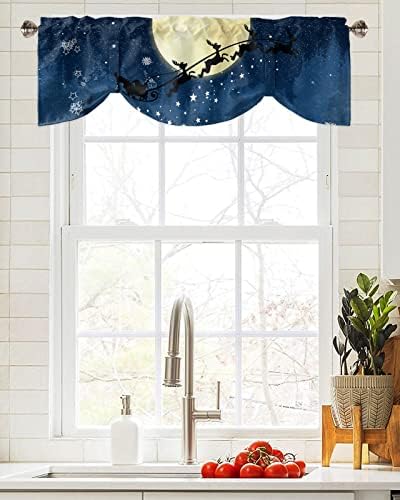Christmas Blackout Tie Up Valance Curtains - Image 2