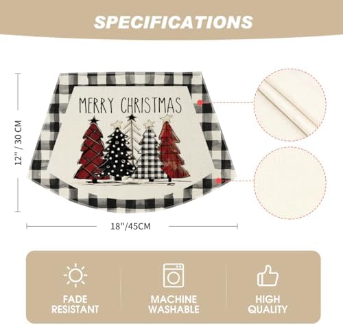 Artoid Mode Christmas Trees Wedge Shape Placemats - Image 6