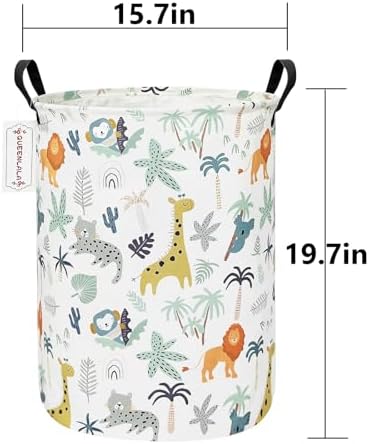QUEENLALA Foldable Waterproof Round Fabric Laundry Basket Home - Image 2