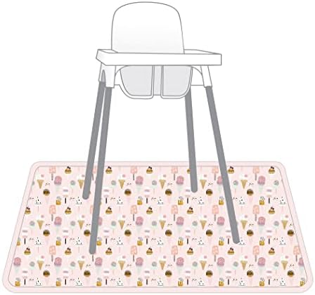 BapronBaby Pink Ice Cream Waterproof Splash Mat Catch All Floor Cover - Image 3