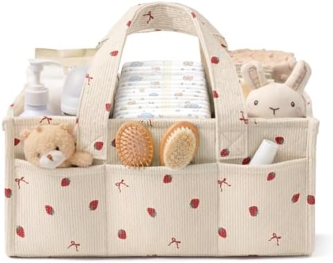 Corduroy Baby Diaper Caddy Organizer by Unknown