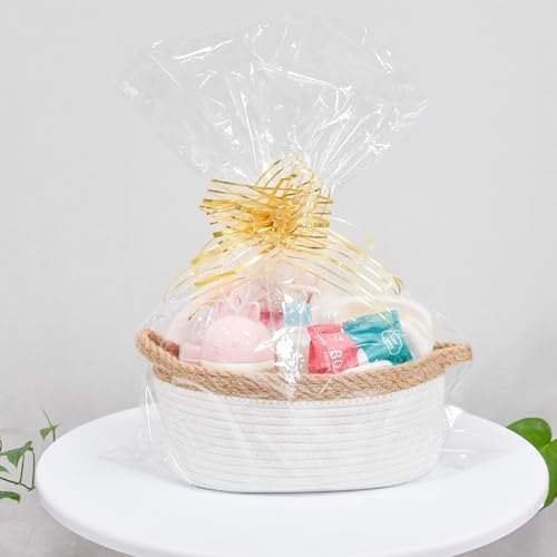 ABenkle Small Basket with Handles, Boho Decorative Rope Woven Dog Cat Toy - Image 4