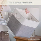 OrganiHaus 13x13 Cube Storage Bins, Rope Handles - Image 2